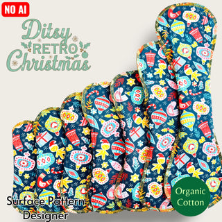 PAD DITSY RETRO CHRISTMAS (ORGANIC COTTON)