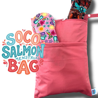 SoCo SALMON DOUBLE ZIPPERED MENSTRUAL BAG