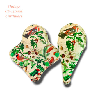 THONG LINER VINTAGE CHRISTMAS CARDINALS (ORGANIC COTTON)