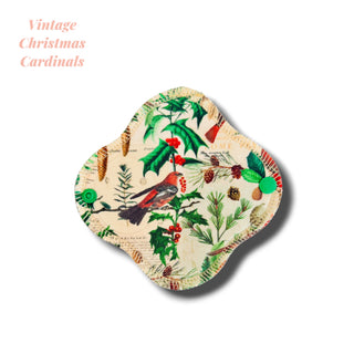 LINER SMALL VINTAGE CHRISTMAS CARDINALS (ORGANIC COTTON)