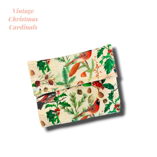 WRAPPER VINTAGE CHRISTMAS CARDINALS (ORGANIC COTTON)