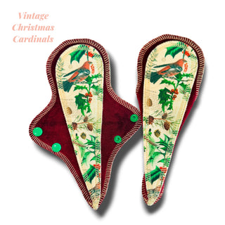 THONG PAD VINTAGE CHRISTMAS CARDINALS (ORGANIC COTTON)