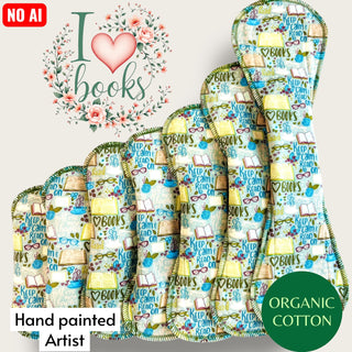 PAD I HEART BOOKS (ORGANIC COTTON)