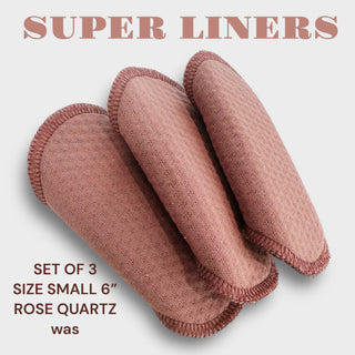 6" Small ROSE QUARTZ Super Liner (SET OF 3)