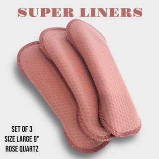9" Large ROSE QUARTZ Super Liner (SET OF 3)
