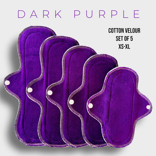 DARK PURPLE COTTON SETS OF 5 (XS-XL)