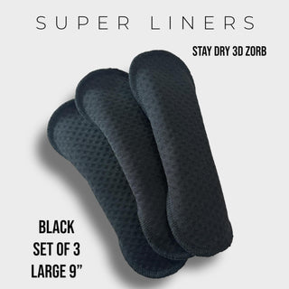 9" Large BLACK Super Liner (SET OF 3)