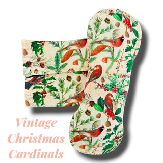 PAD VINTAGE CHRISTMAS CARDINALS (ORGANIC COTTON)