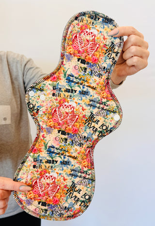 CLOTH PAD "Dark Romance" A-Symmetrical 16in (Comfy Terry)