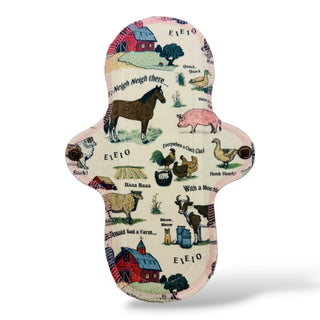 CLOTH PAD "E-I-E-I-O" (Natural Organic Cotton)