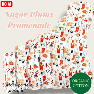 PAD SUGAR PLUMS PROMENADE (ORGANIC COTTON)