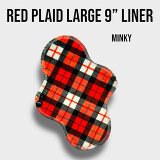 RED PLAID 9" Large Liner (MINKY)