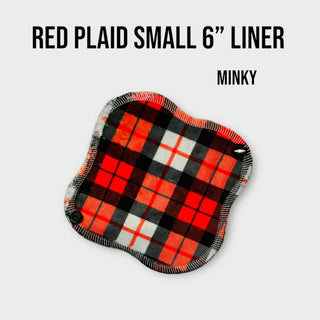 RED PLAID 6" Small Liner (MINKY)